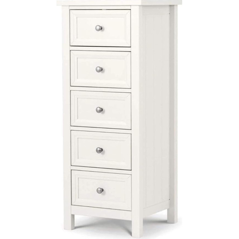 Julian Bowen Maine 5 Drawer High Chest - Surf White