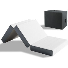 Vesgantti Double Bed Folding Mattress with Storage Bag, 10cm Gel Memory Foam, Foldable Mattress, Tri-Fold Mattress for Travel, Camping, Guest Bed - 100 Nights, CertiPUR-US Certified