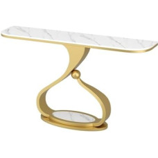 Retro-Konsolen-Sofa-Tisch, elegantes Eingangsmöbel mit stabilem Metallsockel, perfekt für Wohnzimmer, Flur und Foyer-Dekoration