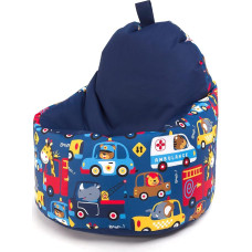 Ecopuf Yoko Modern Indoor Outdoor Chair - Polyester Bean Bag Padded 75 x 70 cm