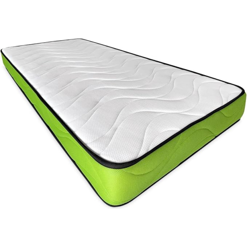 Dreaming Online Viscopeque Reversible Viscoelastic Mattress Youth (Winter/Summer), Very Breathable, Green, 80 x 180 cm