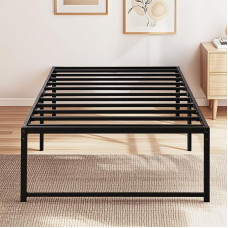 VECELO 90 x 190 cm Metal Bed Frame with Metal Slatted Base for Adults, Teenagers, Easy Assembly