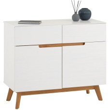 IDIMEX Tibor Sideboard in Nordic Design, Sideboard in Scandinavian Style with 2 Doors and 2 Drawers, Solid Pine, Painted White