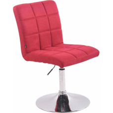 CLP Ricky Dining Room Chair with High-Quality Upholstery and Fabric Cover I Rotatable and Height-Adjustable Upholstered Chair, Colour: Red