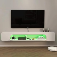 Konsolentische für den Flur, schmal, hinter dem Sofatisch, Moderne TV-Konsole mit LED-Leuchten, Wandständer für Wohnzimmer, Lagerschränke, Regal unter dem Fernseher.