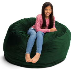 ULTIMATE SACK 4ft Bean Bag Chair, Oversized Bean Bag Chair for Adults, Comfortable Chair, Bean Bag, Couch, Lounge, Sofa, Loveseat Furniture | Hunter Green Suede
