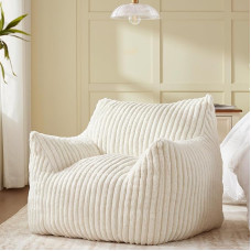 Achicsofar Giant Bean Bag for Adults and Teens, Large Bean Bag with Stuffing, Comfortable Fluffy Bean Bag with Armrests for Bedroom, Living Room, Reading