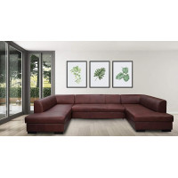 Quattro Meble Large Real Leather Corner Sofa in U-Shape London U 200 x 352 x 185 in Real Leather Granada Cognac Sofa Couch with Sleep Function, Bed Box Real Leather Corner Couch Leather Sofa Large