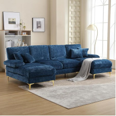 Vidacharmy - Corner Sofa with Sleep Function, Corner Couch Universal Side with Double Reclining Seats, Sofa L Shape (W x D x H) 227 x 138 x 88 cm, Couch Living Room, Corner Sofa, for Living Room