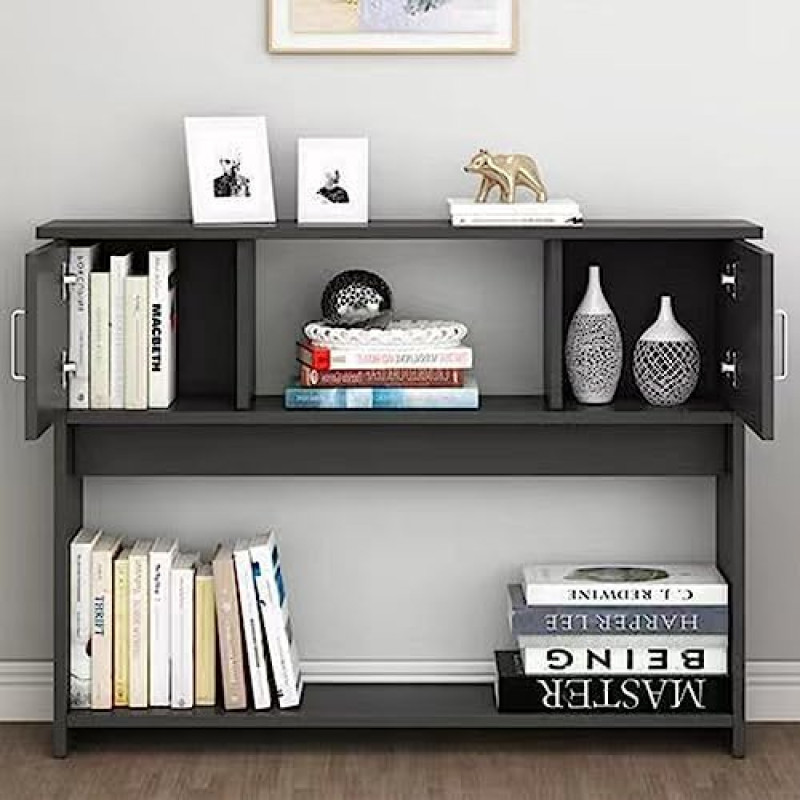 Console Sofa Tables, Narrow Console Table, Console Table, Modern Narrow Table, Side Table, Long Console Table for Entryway with 2 Cabinet Doors and Bottom Shelf, Accent