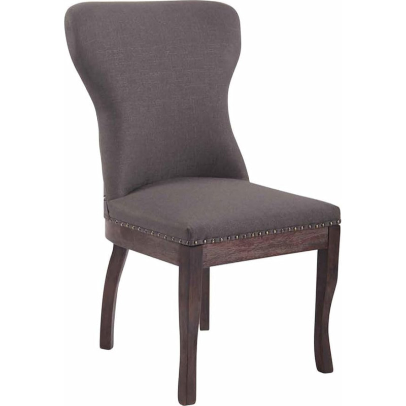 CLP Windsor Dining Room Chair with Fabric Cover I Modern Armchair with Rubber Wood Frame and Seat Height of 48 cm Colour: Dark Grey
