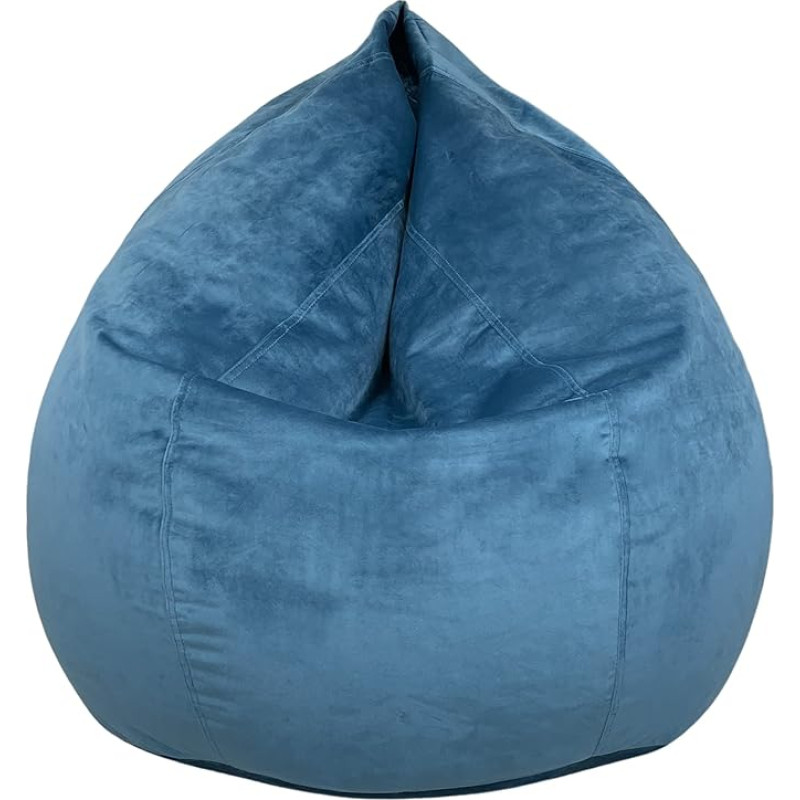 Dojo Teardrop Bean Bag (Filled) - Plush Bean Bag for Adults Teens Kids - Double Stitched Easy Clean (Blue Velvet, Filled Bean Bag)