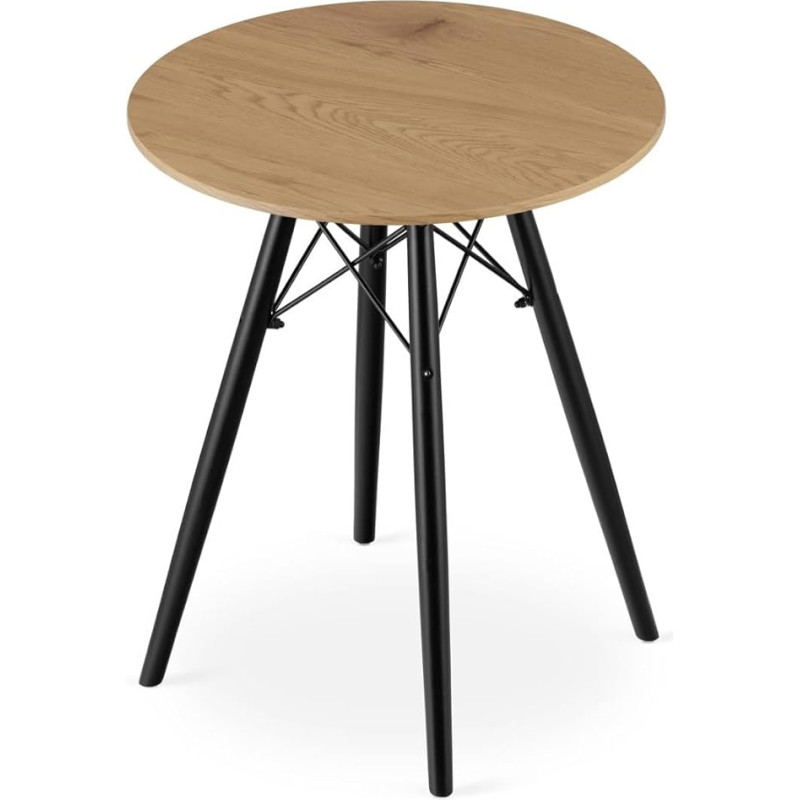 VBChome Round Dining Table 60 cm Oak Kitchen Table Living Room Table Dining Room Table Wood Material Modern Design Oak