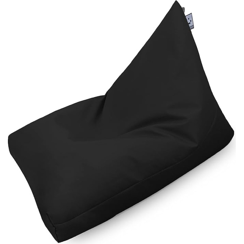 HAPPERS XL Pyramid Black Faux Leather Inner Bean Bag