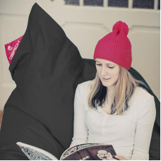 QSack Outdoor Bean Bag XXL, German Quality Filling, 140 x 180 cm (Black)
