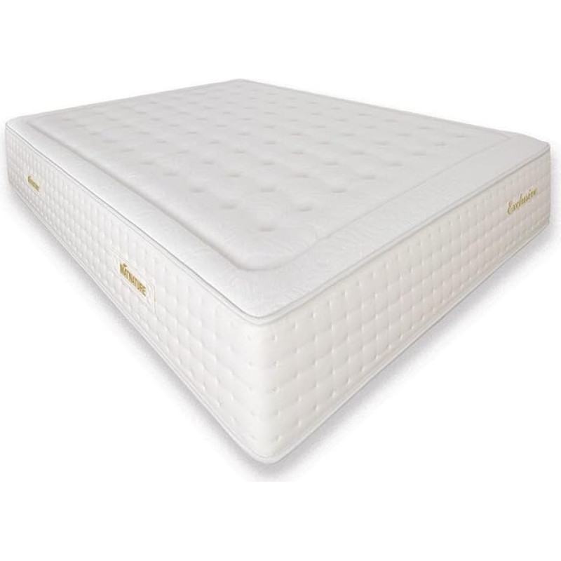Matnature Exclusive Mattress, 1200 Pocket Springs, Height 32 cm, Viscosoft, Shape-Retaining and Reversible, Premium Strength and Adaptability, Non-Slip Fabric (90 x 200 cm)