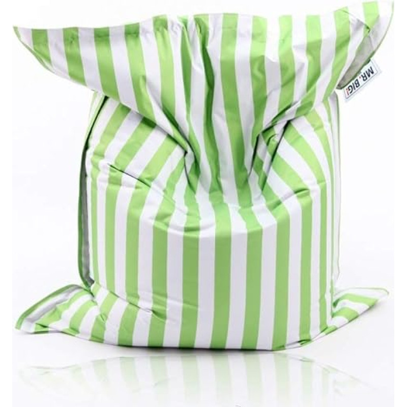 Beauty.Scouts Kinzler Bean Bag Stripes Suitable for Indoor and Outdoor Use 140 x 180 cm Seat Cushion Colourful Simple Colour Green
