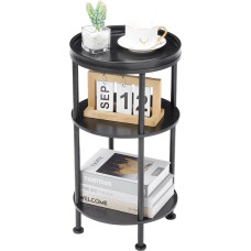 Side Table, Small Round Side Table for Small Spaces, 3 Tier Round Accent Table, Corner Table, Vintage Small Side Table, Sofa, Side Table for Living Room, Small Bedside Table,