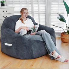 GOHOROS Large Fuzzy Bean Bag Foldable Bean Bag for Home Use