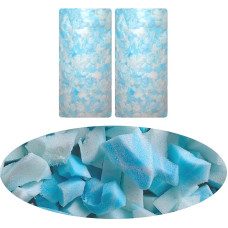 BBGDIPG Bean Bag Filler, Comfortable Soft Shredded Memory Foam Filling with Gel, Blue and White Bean Bag Filling for Various Pillows/Punch Bag/Sofa Cushion/Bean Bag/Dog Bed