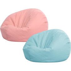 Sliner 2 Pack Bean Bag Covers for Kids and Adults (No Filler) with Zipper for Plush Toy Organization or Memory Foam (Pink and Green)