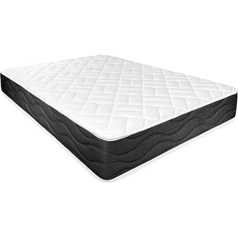 Somnia Descanso Bombay Ergonomic Comfort and Hardness Mite Proof Antibacterial and Hypoallergenic Memory Foam Reversible Memory Foam Mattress - White/Black, 90 x 190 cm