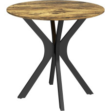 HOMCOM Dining Table 78 x 78 cm Round Kitchen Table for 2 People Dining Room Table with Spider Steel Frame Coffee Table for Kitchen, Dining Room and Living Room, Rustic Brown
