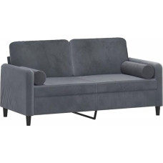 vidaXL 2-Seater Sofa, Couch with Decorative Cushions, Recliner Sofa for Living Room, Upholstered Sofa, Armchair, Relaxing Sofa, Lounge Sofa, Relaxing Couch, Dark Grey Velvet