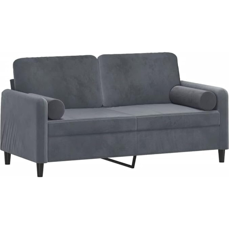 vidaXL 2-Seater Sofa, Couch with Decorative Cushions, Recliner Sofa for Living Room, Upholstered Sofa, Armchair, Relaxing Sofa, Lounge Sofa, Relaxing Couch, Dark Grey Velvet