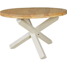 Wohnling BOHA Design Dining Room Table Round Diameter 120 cm x 75 cm Acacia Solid Wood Country House Dining Table for 4 People Kitchen Table for Dining Room Brown