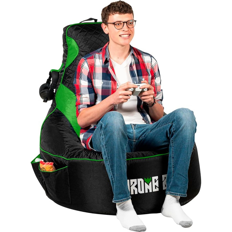 Gaming Bean Bag Chair for Adults [Cover Only, No Filling] with High Back - Funny Gaming Sofa - Bean Bag Chairs for Adults and Teens - Dorm Room - Gamer Bean Bag Gaming Chair