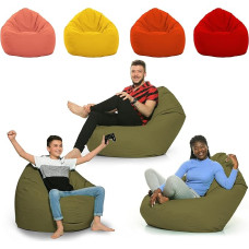ZainBag.de Beanbag Outdoor Indoor Waterproof Weatherproof XL - XXL Floor Cushion Seat Cushion Bean Bag Sizes Adults Children Gaming High Quality Relax XXXL (Kahki, XXL)