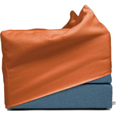 Arketicom Italian Folding Mattress, The Bed That Becomes a Puff, Blue Jeans Fabric Base and External Cover Orange 80 x 63 x 45 cm Artisans Italian Product 100% Hand Made