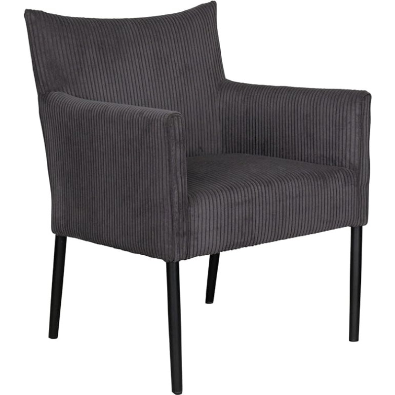 LC Home Rantum Armchair in Anthracite, Dining Room Chairs, Kitchen Chair with Cord Cover, Living Room Chair