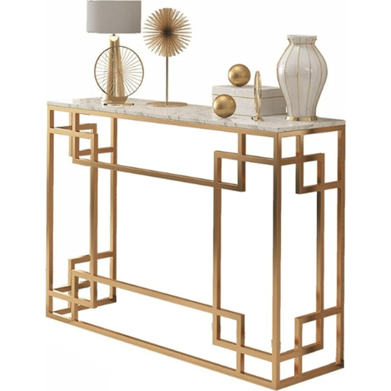 JTSGHRZ Kitchen Tables 31.4 Inch Marble Entrance Table, Console Hotel Entrance Gate Divider Entrance Table, Simple Living Room Sofa Table Tablet Holder (Colour: White)