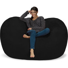 CHILL SACK 6ft Micro Suede Bean Bag with Black Cover