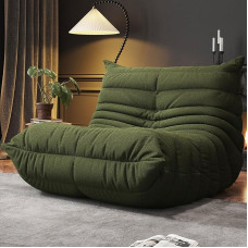 Bean Bag Chairs Adult Memory Foam Couch Single Sofa Chair Soft Teddy Material Cozy Comfortable Reading Corner Chairs Floor Chair for Living Room Bedroom Office (Green)