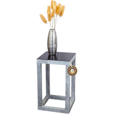 freeroom24, Side Table, Living Room Table, Coffee Table, Small Coffee Table, Flower Stool, Flower Column, Cube, Concrete Look, Glass Black, 30 x 30 x 40 cm, Made in Germany