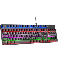 EMPIRE GAMING - K245 Wired Mechanical Gaming Keyboard Switch MX Red (DE- QWERTZ) - Type C - for PC/PS4/PS5/Xbox - RGB 24 Effects - 105 Keys - N-Key Rollover (NKRO)