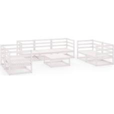 BaraSh 8-Piece Garden Lounge Set Balcony Furniture Lounge Set Lounge Sofa Set Garden Furniture Outdoor Garden Lounge Set White Pine Solid Wood 3075455