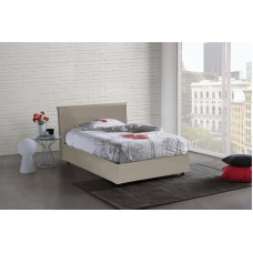 Talamo Italia - Artemisia Square and Half Bed, Container Bed with Faux Leather Cover, 100% Made in Italy, Front Opening, Suitable for Mattress Cm 120 x 190 cm, Turtledove