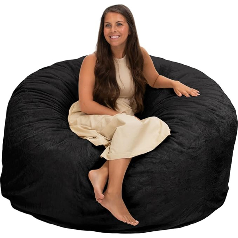 ULTIMATE SACK 1.5M Adult Black Leather Bean Bag