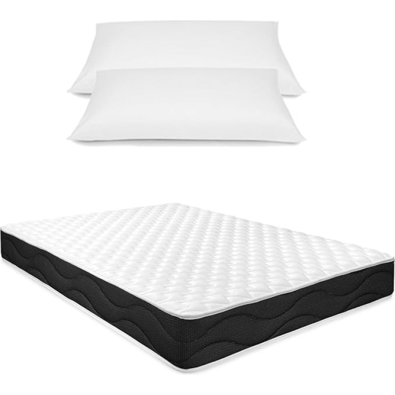 Homey Sleep Pro Reversible Memory Foam Mattress [Gift Cushion], White, 135 x 190 cm [Gift of 2 Pillows 70 cm]