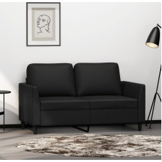 ZEYUAN 359328 2-Seater Sofa, Black, 120 cm, Faux Leather, Sofas & Couches, Living Room Sofa, Sofa for Teenager's Room, Relaxing Sofa, Sofa for Bedroom, Upholstered Sofa