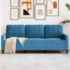 Xichuzi 4007643 3-Seater Sofa, Blue, 180 cm, Velvet, Lounge Sofa, Sofas & Couches, Relax Sofa, Couch for Living Room