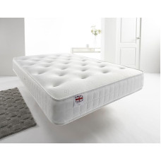 Aspire Beds Natural Quad Comfort Breathable Aspire-Cool Touch Luxury Tufted Sleeping Surface 4ft Double Classic Bonnell Spring Mattress, Cotton Blend Polyester, White Trim