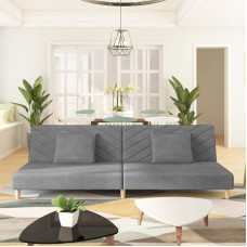 Xichuzi Sofa Bed 2-Seater with 2 Cushions Light Grey Fabric, Lounge Sofa, Sofas & Couches, Relaxing Sofa, Couch for Living Room, 375887