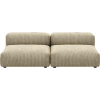 Large Corduroy Fabric Sofa Set with Armrest, Backrest and Deep Seat for Cozy Living Room Decoration