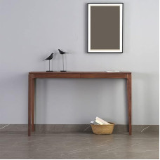 Mid-Century Modern Sofatisch, 4 Beine, Holz, rechteckig, Aufbewahrung, Walnuss, Konsole, nordamerikanische Neue chinesische Veranda, Lange Leiste, Gehäuse an der Wand, Braun, 43