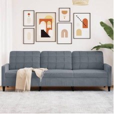 Xichuzi 3-Seater Sofa, Dark Grey, 210 cm, Velvet, Lounge Sofa, Sofas & Couches, Relax Sofa, Couch for Living Room, 4007645